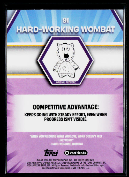 2026 Topps Chrome VeeFriends #91 Hard-Working Wombat