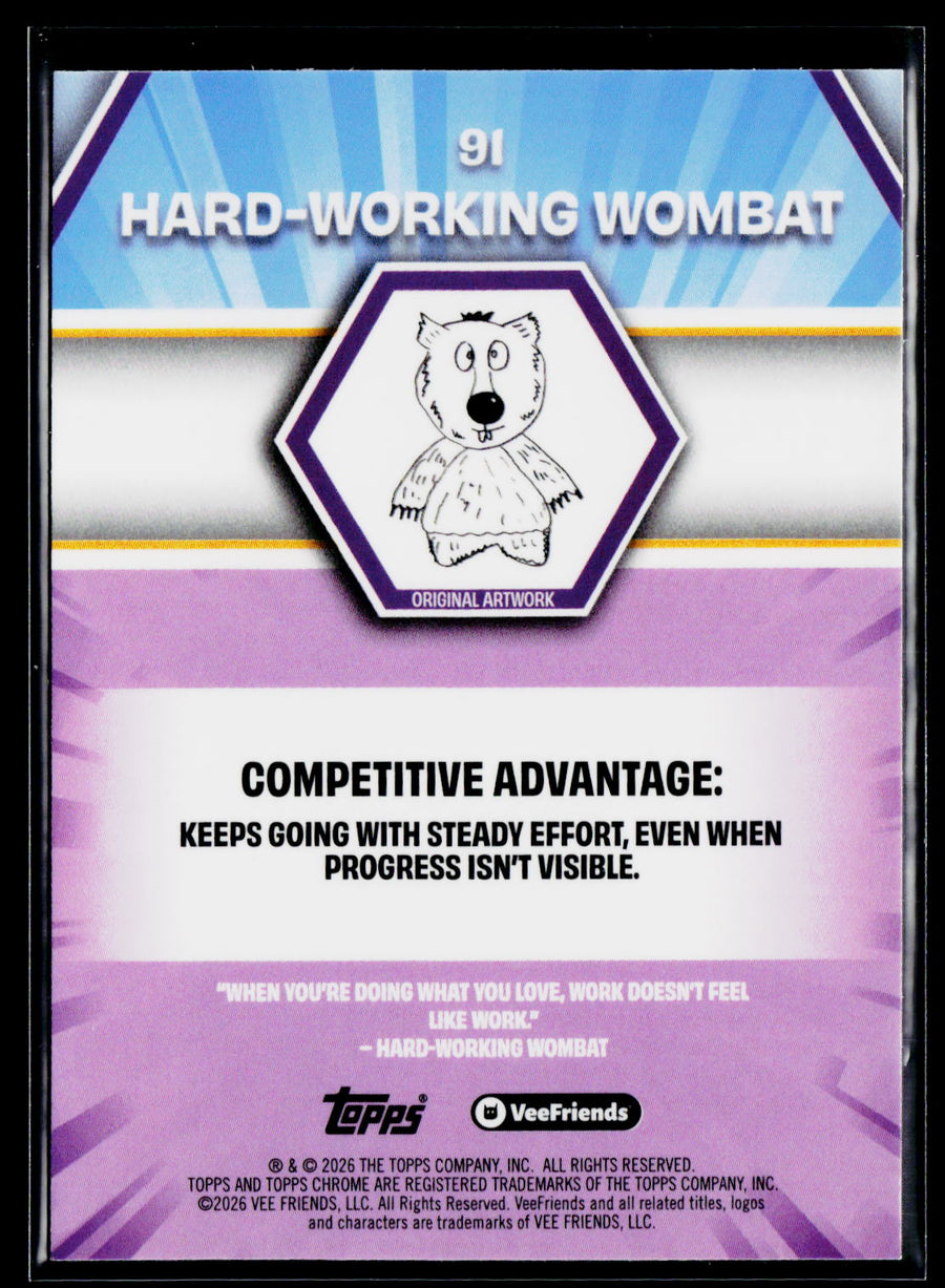 2026 Topps Chrome VeeFriends #91 Hard-Working Wombat
