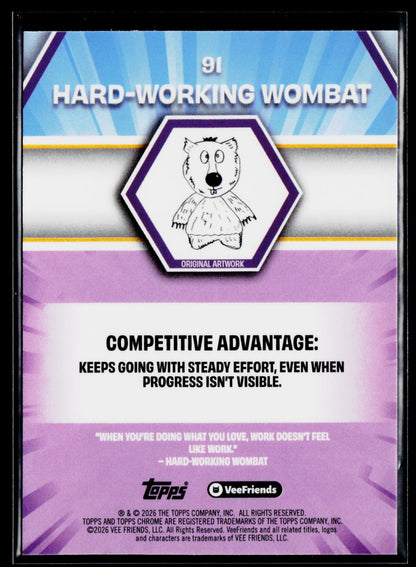 2026 Topps Chrome VeeFriends #91 Hard-Working Wombat