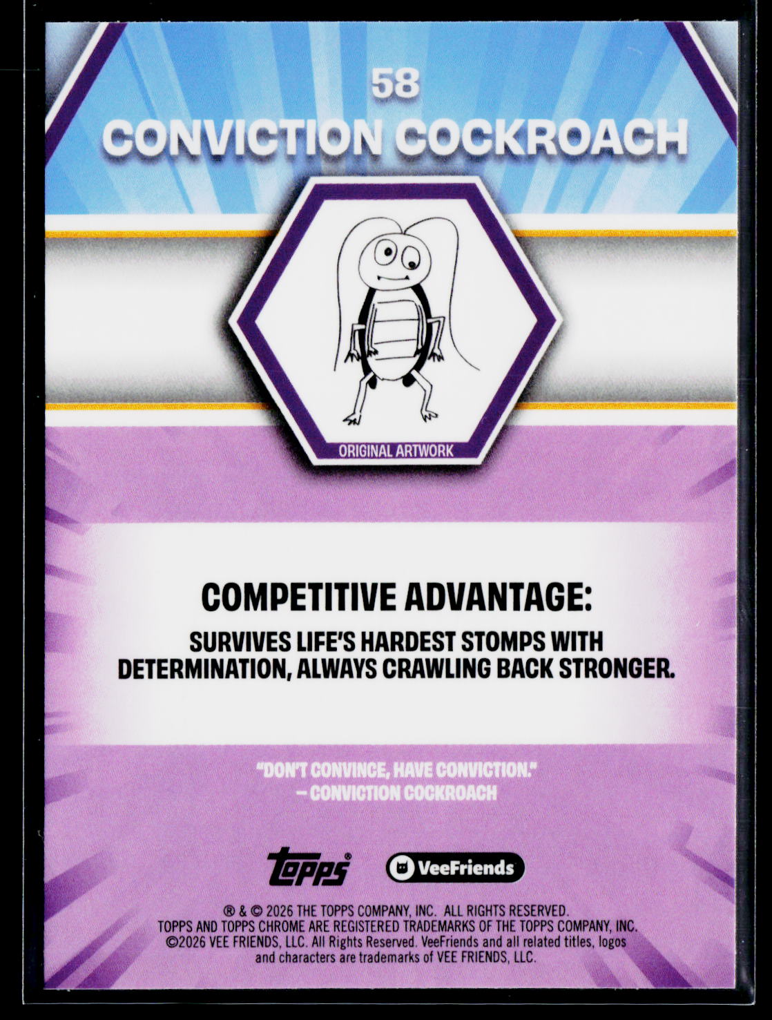 2026 Topps Chrome VeeFriends #58 Conviction Cockroach