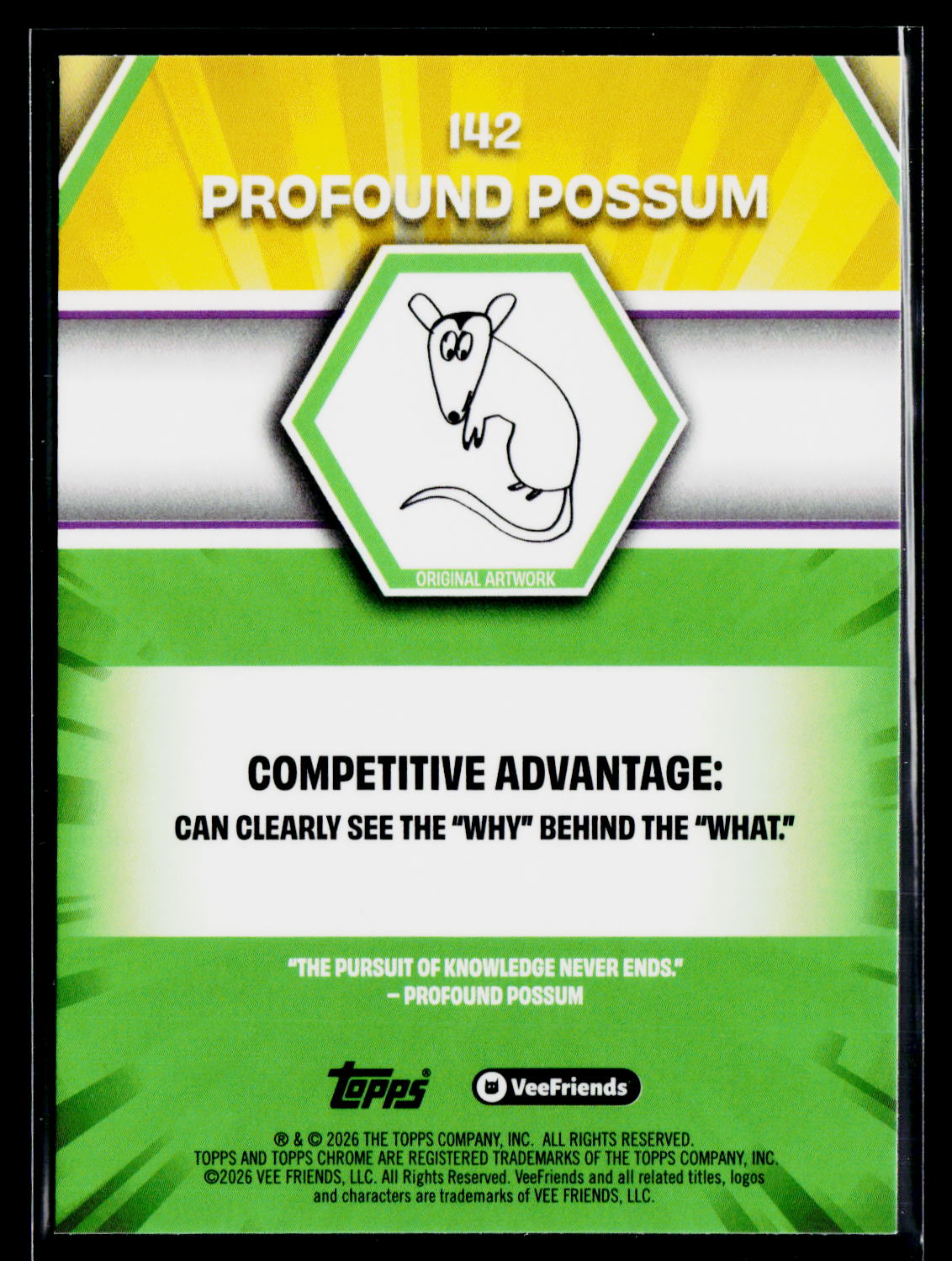 2026 Topps Chrome VeeFriends #142 Profound Possum