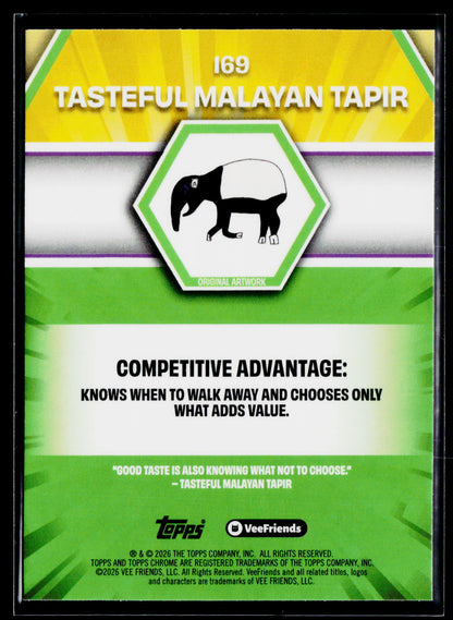 2026 Topps Chrome VeeFriends #169 Tasteful Malayan Tapir