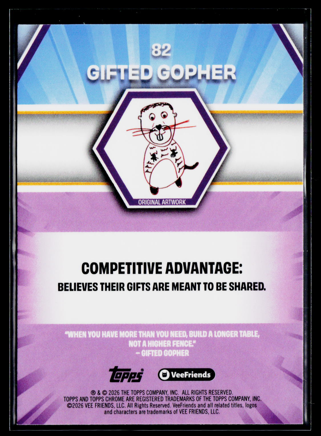 2026 Topps Chrome VeeFriends #82 Gifted Gopher