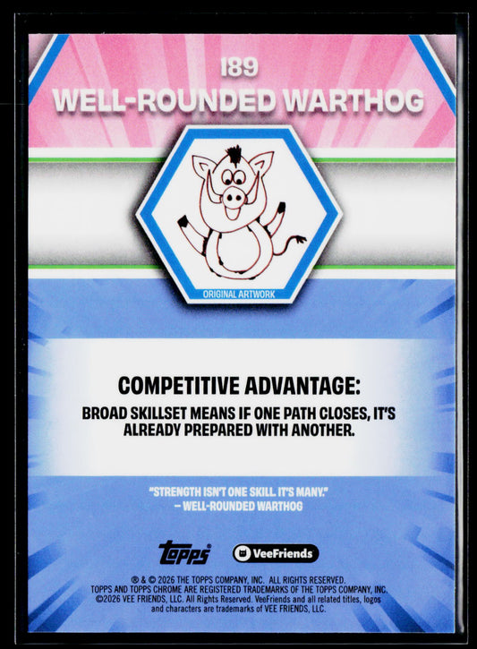 2026 Topps Chrome VeeFriends #189 Well-Rounded Warthog