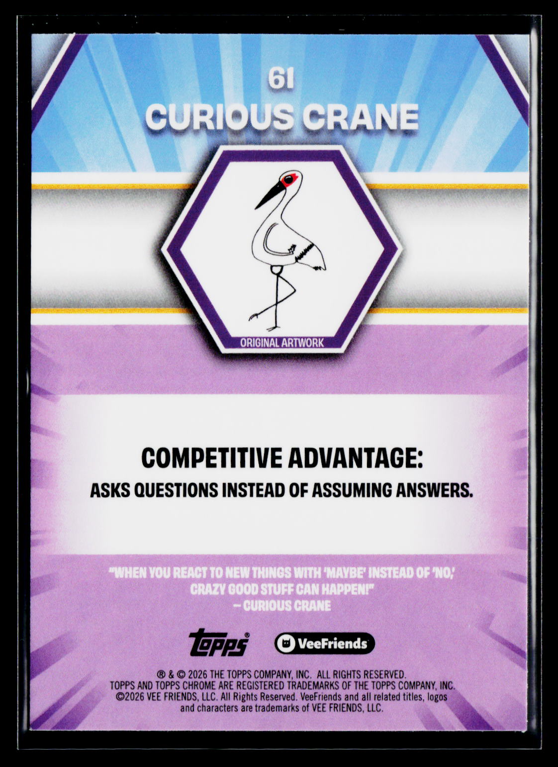 2026 Topps Chrome VeeFriends #61 Curious Crane
