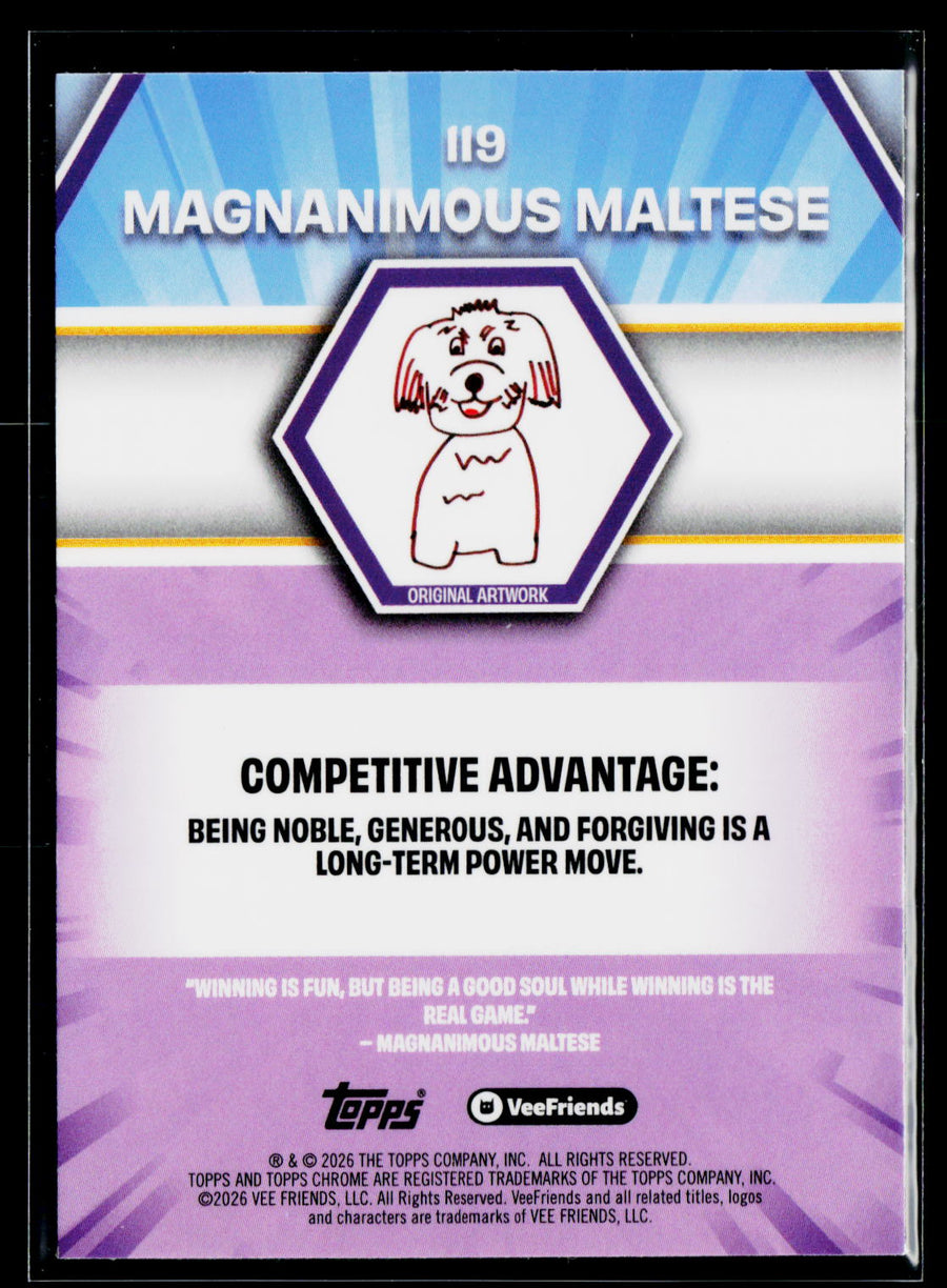 2026 Topps Chrome VeeFriends #119 Magnanimous Maltese