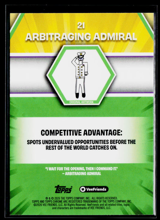 2026 Topps Chrome VeeFriends #21 Arbitraging Admiral