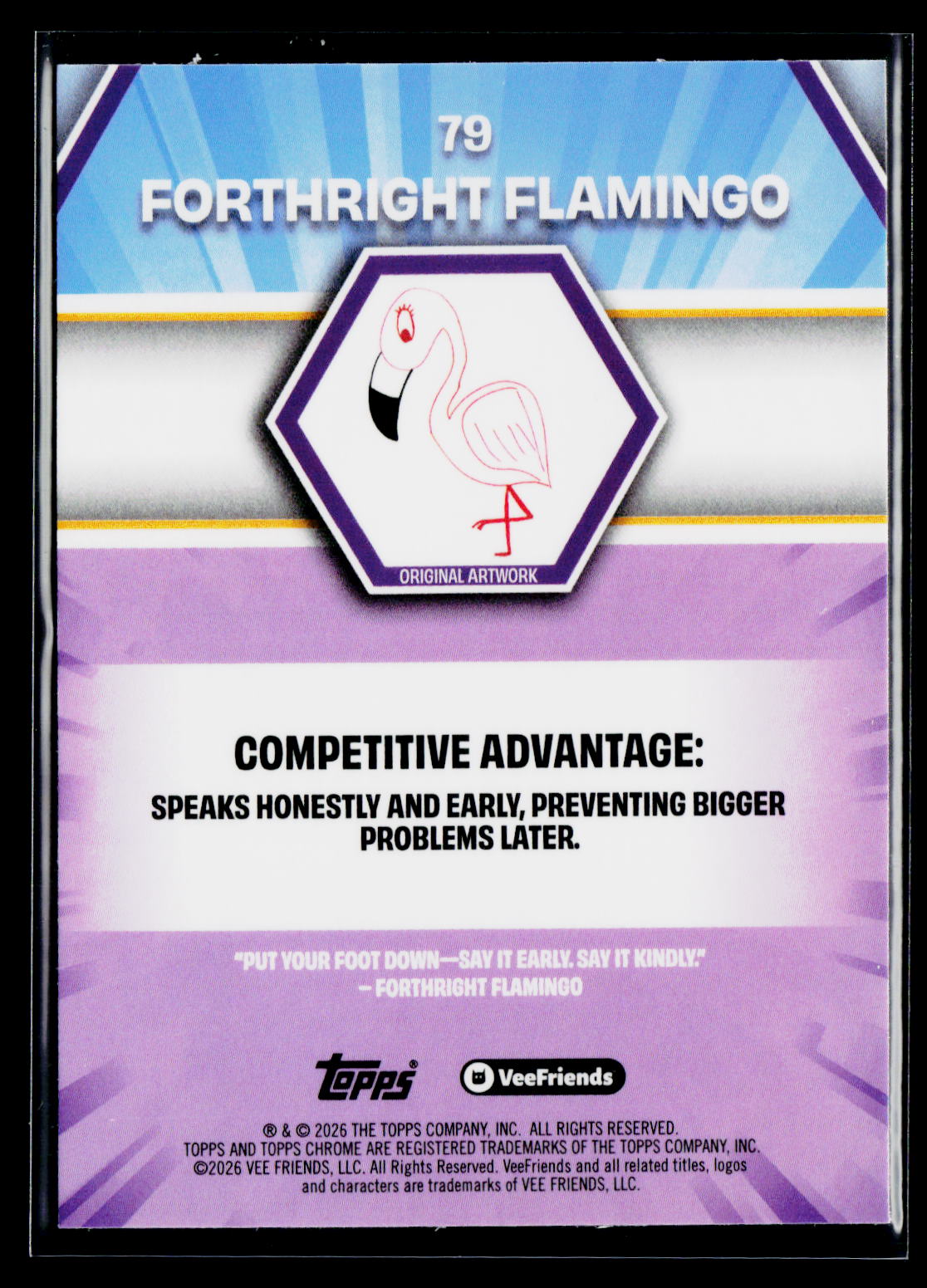 2026 Topps Chrome VeeFriends #79 Forthright Flamingo