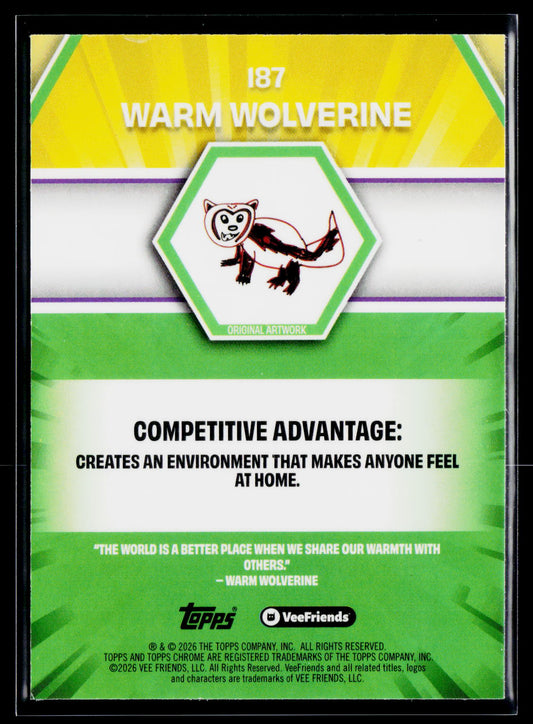 2026 Topps Chrome VeeFriends #187 Warm Wolverine VF Green Refractor /99