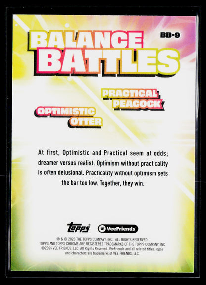 2026 Topps VeeFriends BB-9 Practical Peacock Optimistic Otter Balance Battles