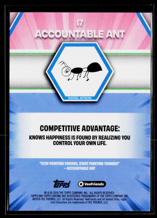 2026 Topps Chrome VeeFriends #17 Accountable Ant