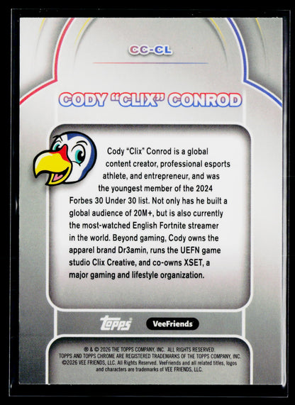 2026 Topps Chrome VeeFriends #CC-CL Cody "Clix" Conrod Content Condors