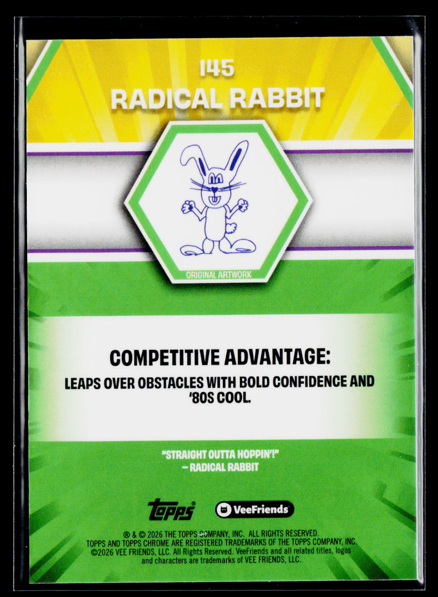 2026 Topps Chrome VeeFriends #145 Radical Rabbit Yellow Refractor