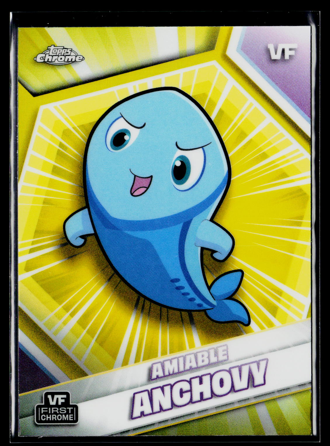 2026 Topps Chrome VeeFriends #19 Amiable Anchovy Yellow Refractor