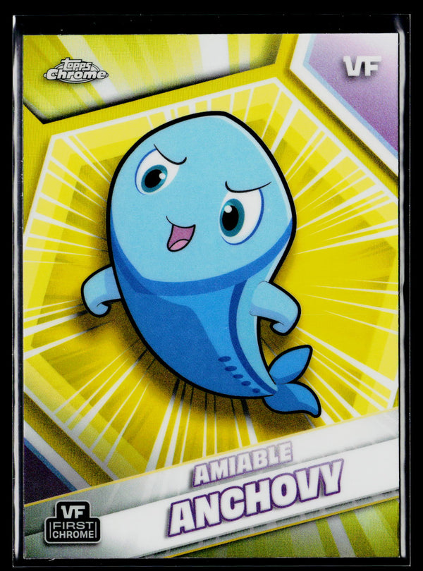 2026 Topps Chrome VeeFriends #19 Amiable Anchovy Yellow Refractor