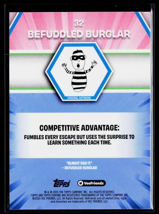 2026 Topps Chrome VeeFriends #32 Befuddled Burglar Yellow Refractor