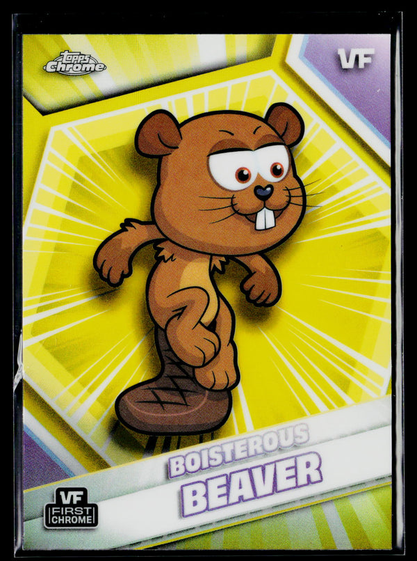 2026 Topps Chrome VeeFriends #34 Boisterous Beaver Yellow Refractor