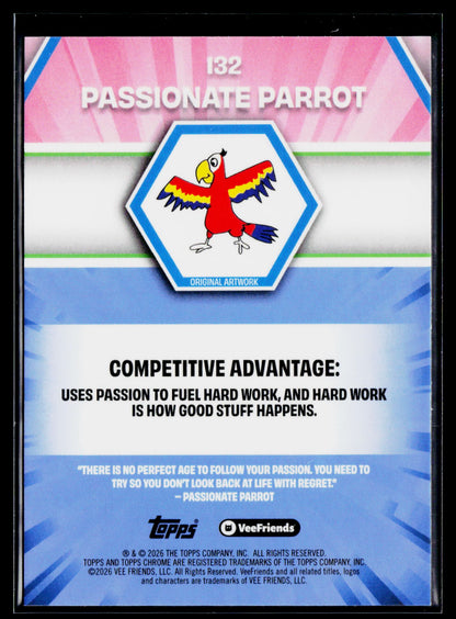 2026 Topps Chrome VeeFriends #132 Passionate Parrot Pink Refractor /250