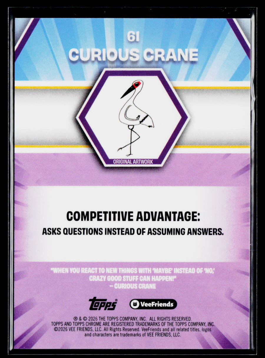 2026 Topps Chrome VeeFriends #61 Curious Crane Gold Refractor /50