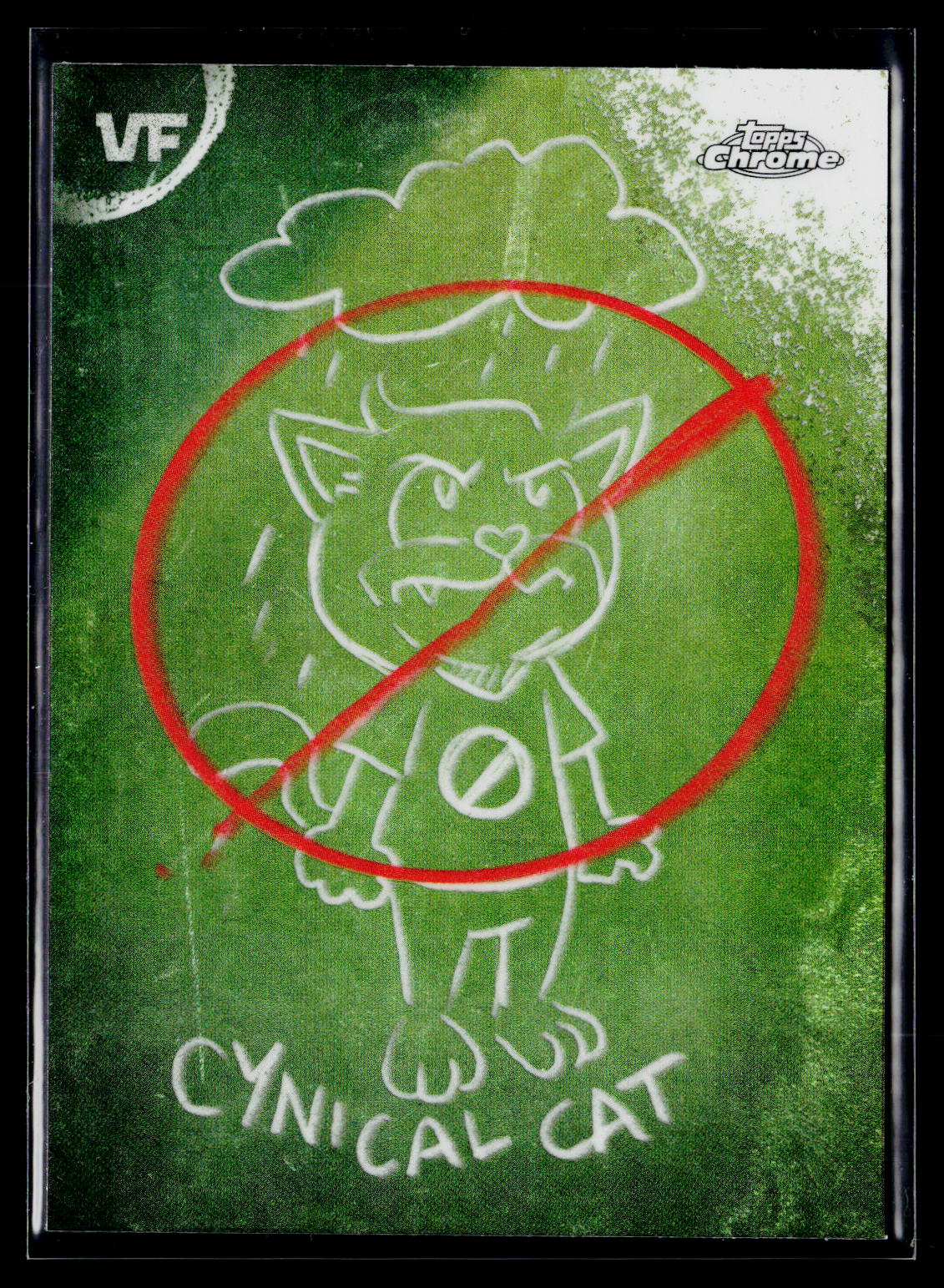 2026 Topps Chrome VeeFriends #C-1 Cynical Cat Chalkboard