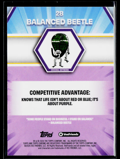 2026 Topps Chrome VeeFriends #28 Balanced Beetle Yellow Refractor