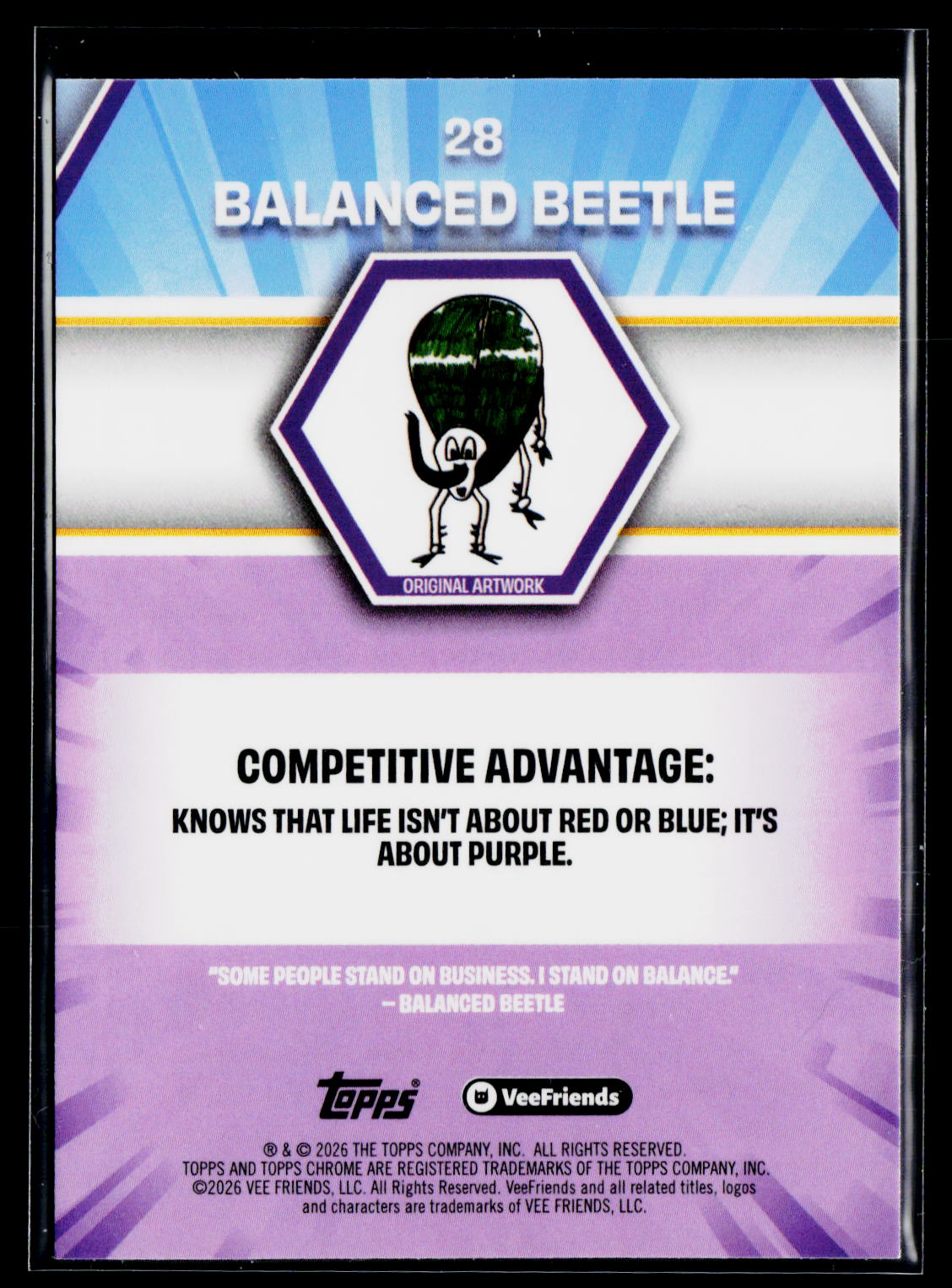 2026 Topps Chrome VeeFriends #28 Balanced Beetle