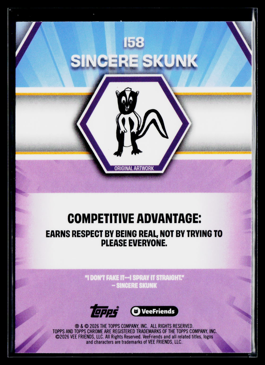 2026 Topps Chrome VeeFriends #158 Sincere Skunk