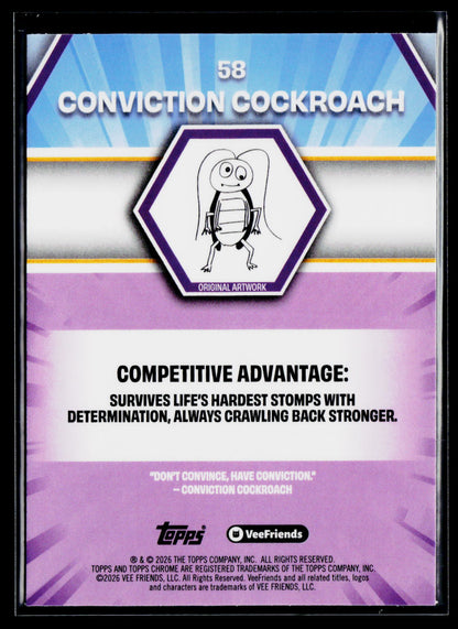 2026 Topps Chrome VeeFriends #58 Conviction Cockroach