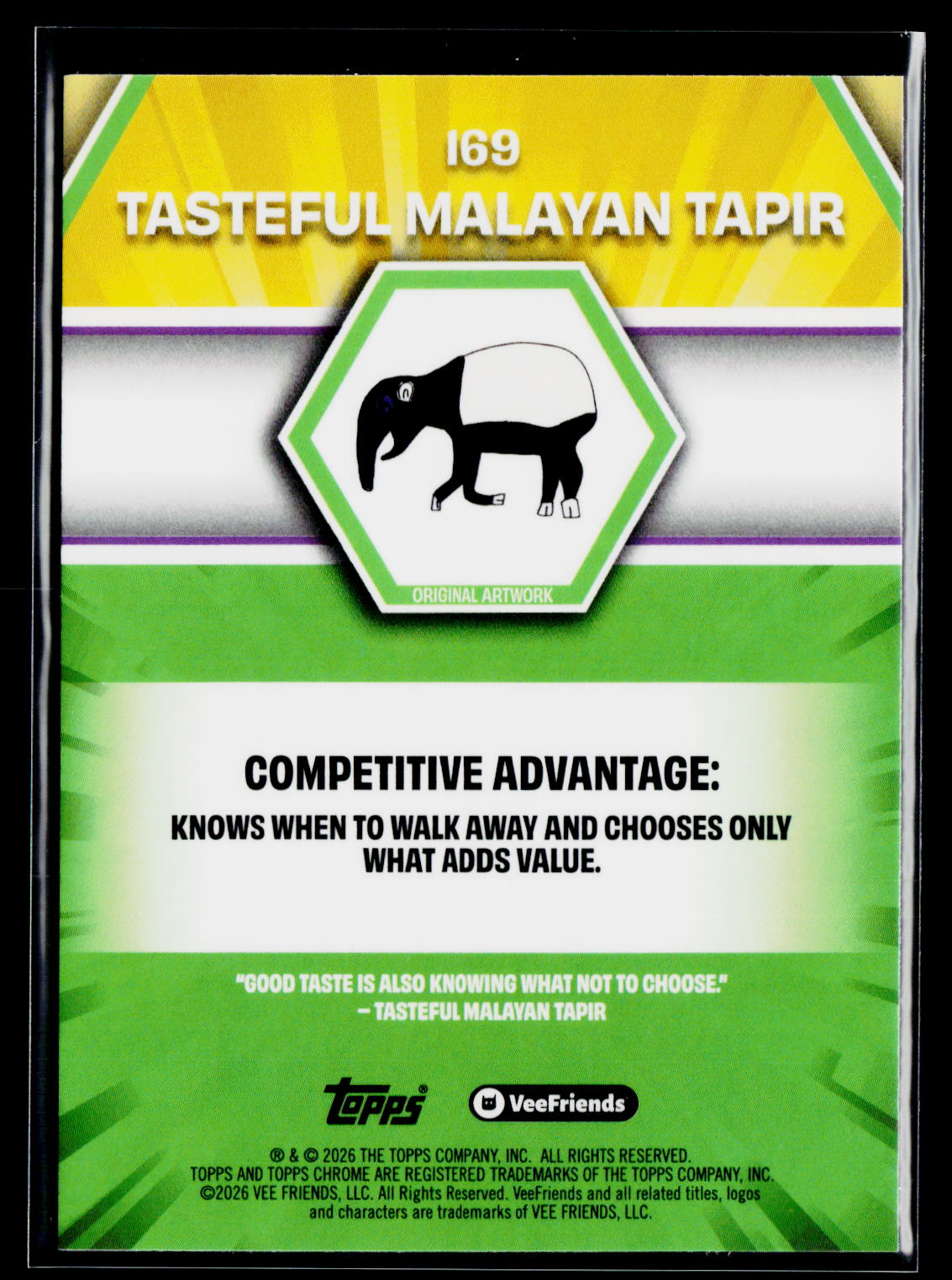 2026 Topps Chrome VeeFriends #169 Tasteful Malayan Tapir