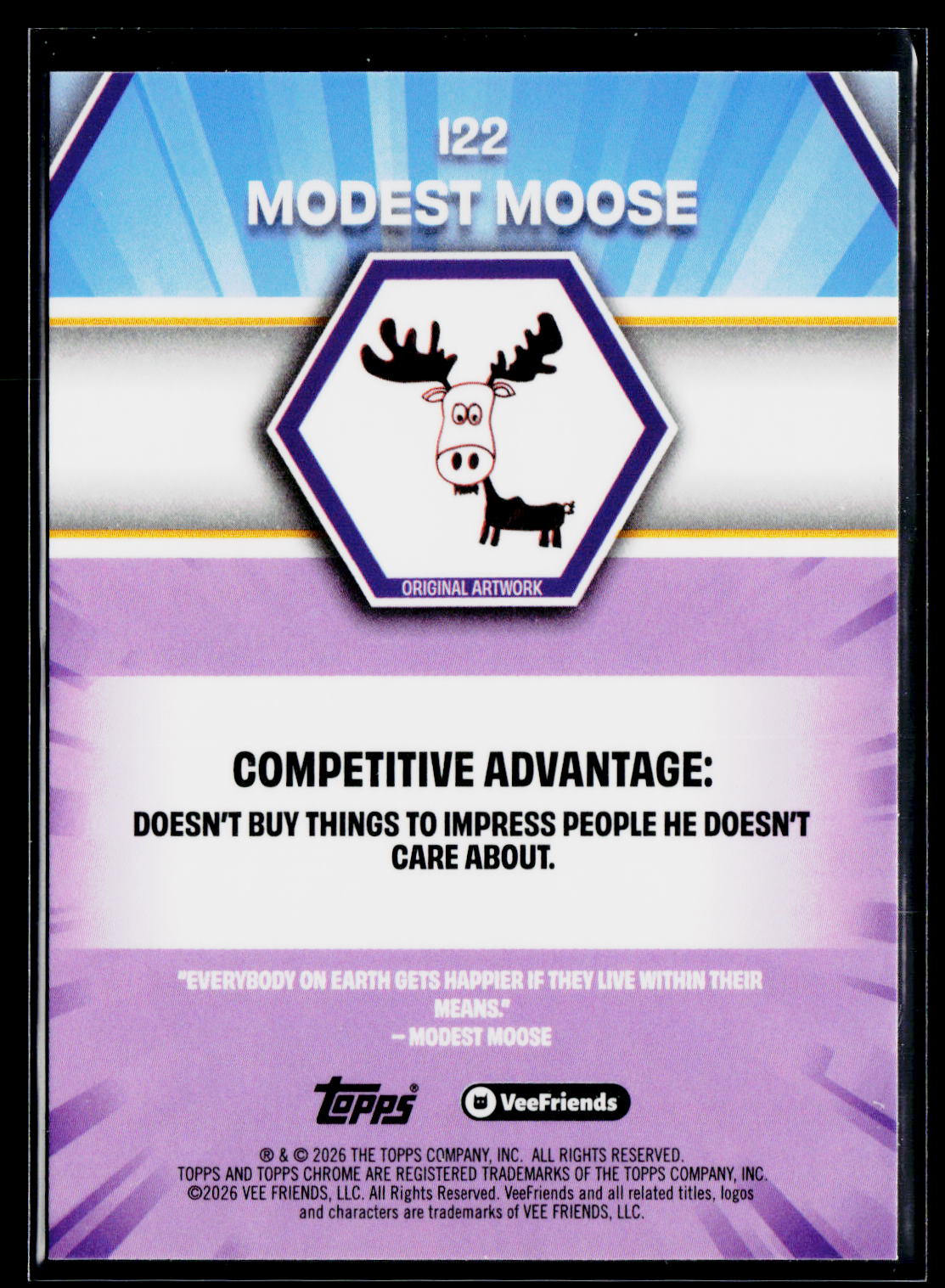 2026 Topps Chrome VeeFriends #122 Modest Moose