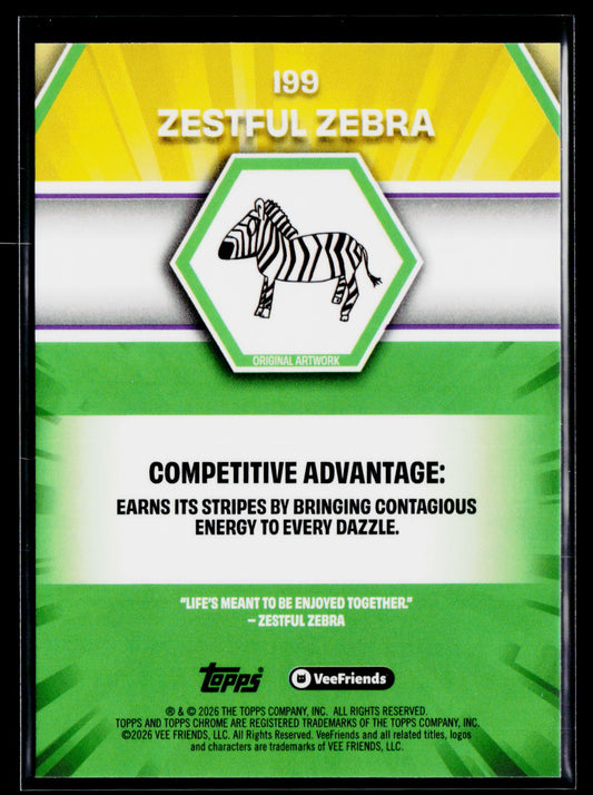2026 Topps Chrome VeeFriends #199 Zestful Zebra