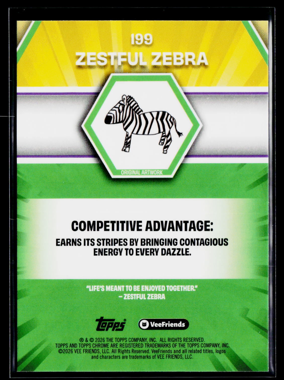 2026 Topps Chrome VeeFriends #199 Zestful Zebra