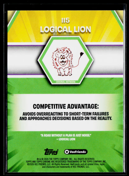 2026 Topps Chrome VeeFriends #115 Logical Lion
