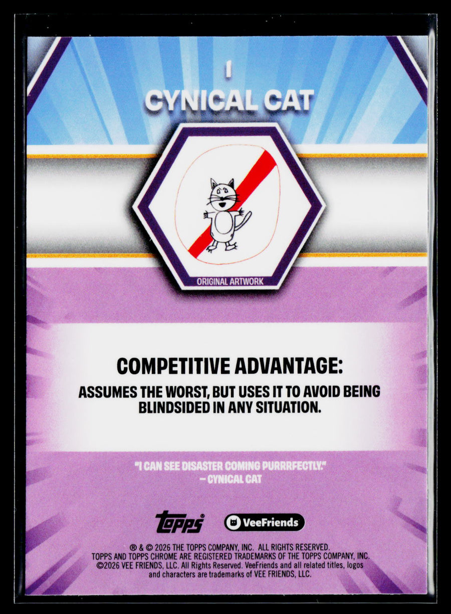 2026 Topps Chrome VeeFriends #1 Cynical Cat
