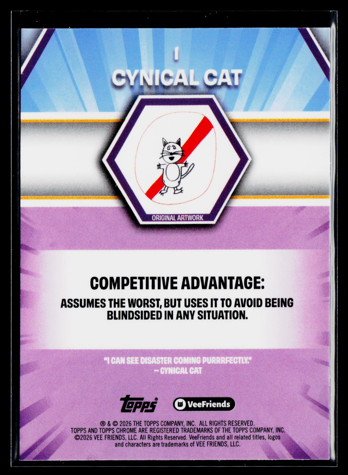 2026 Topps Chrome VeeFriends #1 Cynical Cat