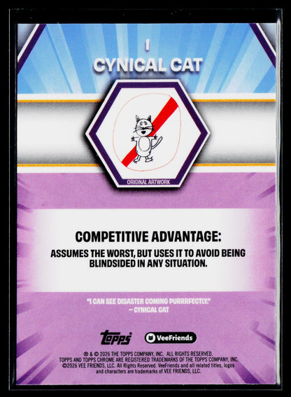 2026 Topps Chrome VeeFriends #1 Cynical Cat
