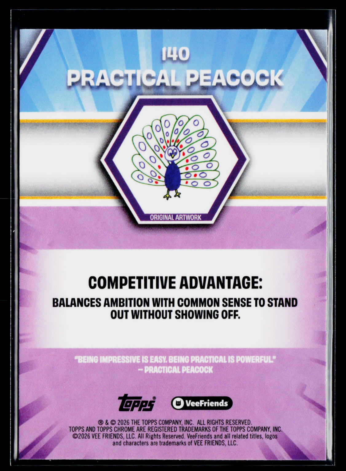 2026 Topps Chrome VeeFriends #140 Practical Peacock