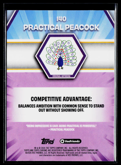 2026 Topps Chrome VeeFriends #140 Practical Peacock