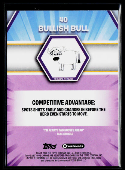 2026 Topps Chrome VeeFriends #40 Bullish Bull