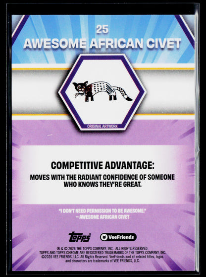 2026 Topps Chrome VeeFriends #25 Awesome African Civet