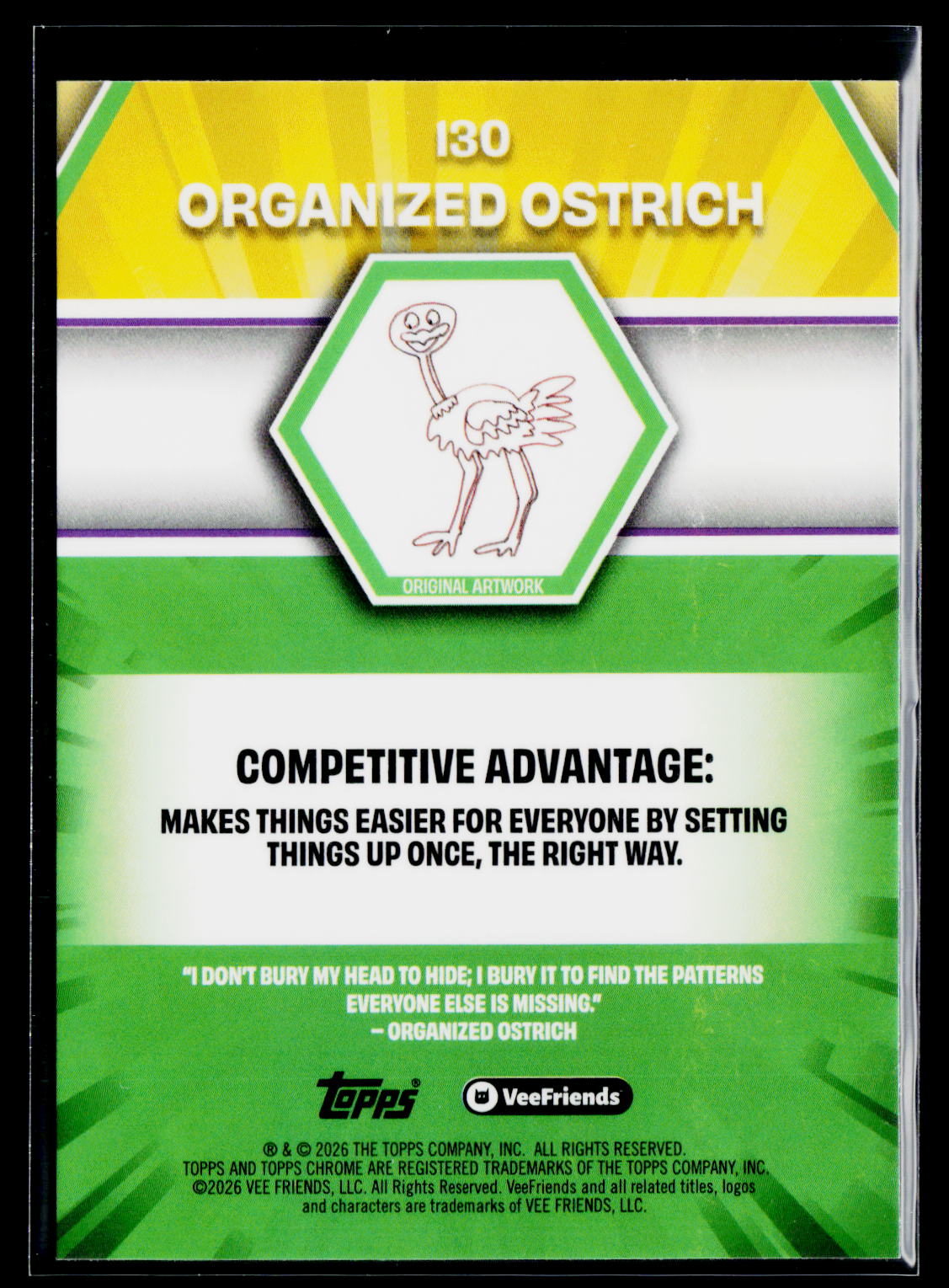 2026 Topps Chrome VeeFriends #130 Organized Ostrich