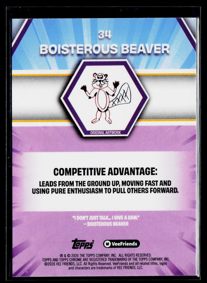 2026 Topps Chrome VeeFriends #34 Boisterous Beaver