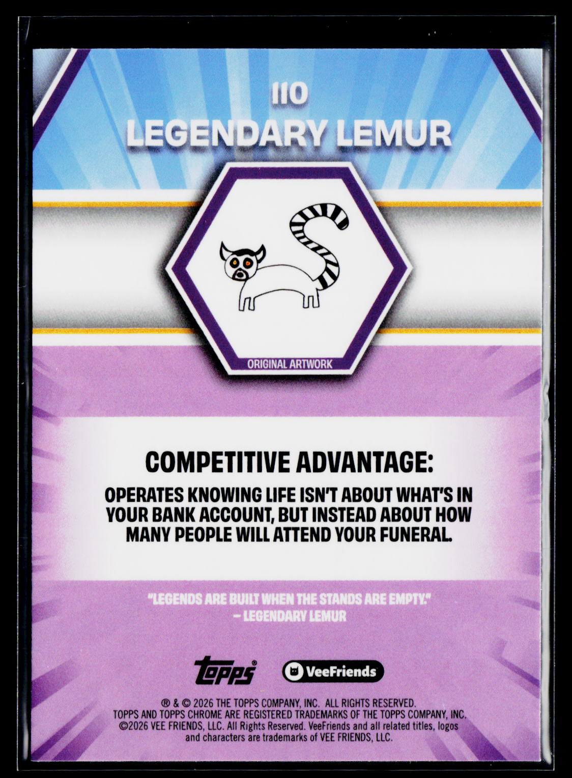 2026 Topps Chrome VeeFriends #110 Legendary Lemur