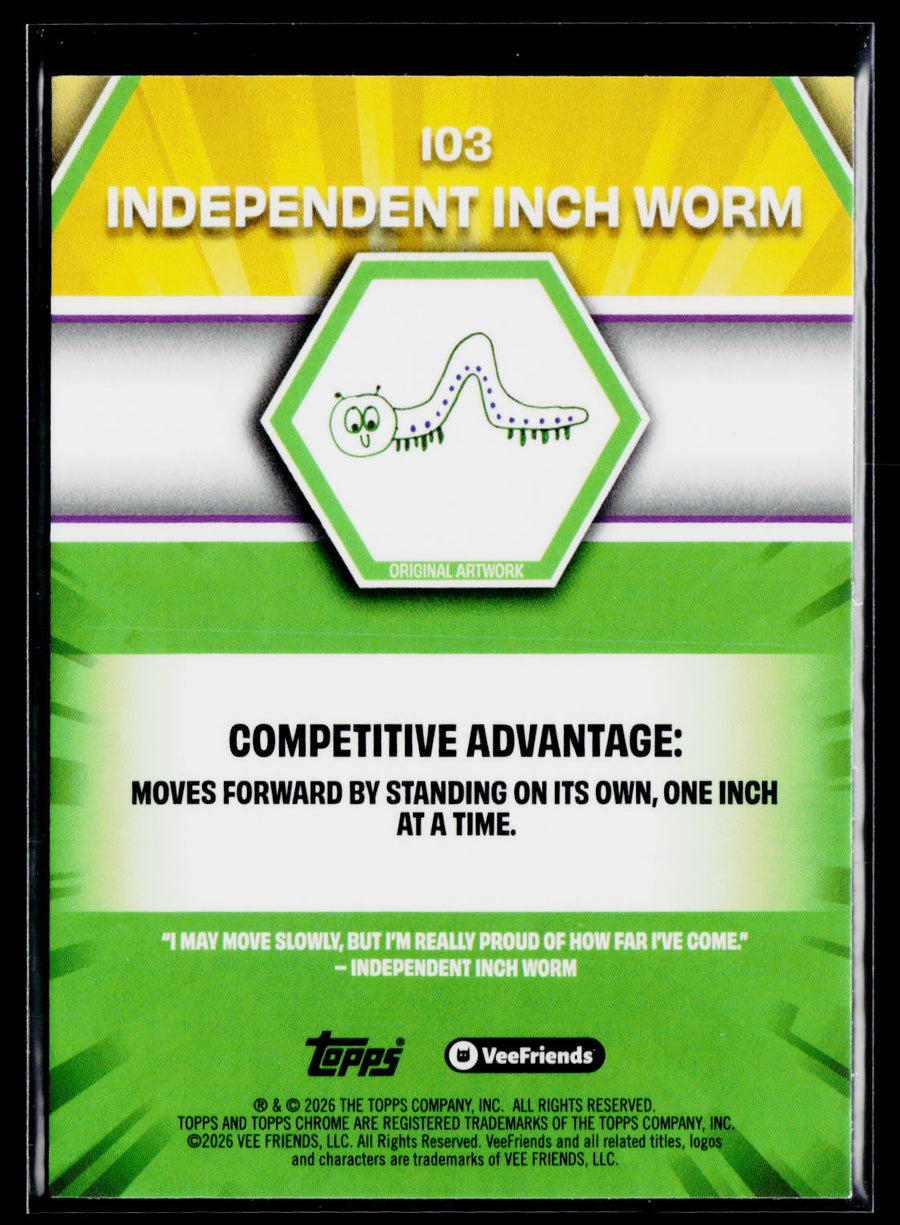 2026 Topps Chrome VeeFriends #103 Independent Inch Worm