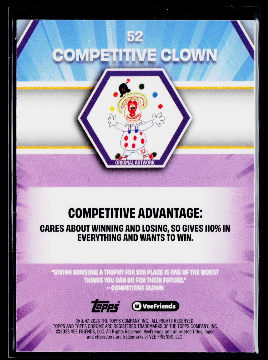 2026 Topps Chrome VeeFriends #52 Competitive Clown Yellow Refractor