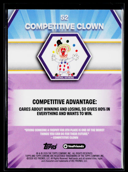 2026 Topps Chrome VeeFriends #52 Competitive Clown Yellow Refractor