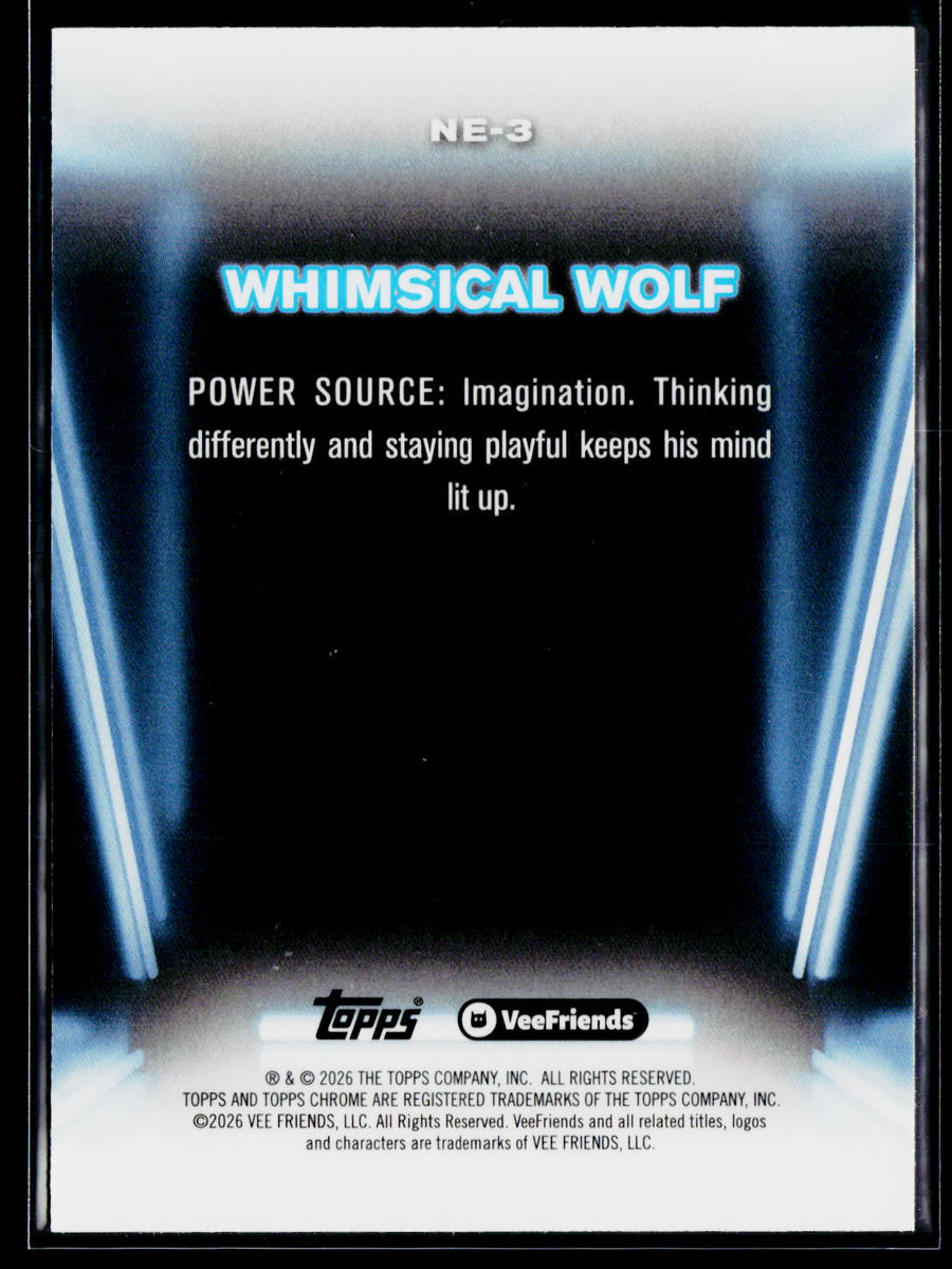 2026 Topps Chrome VeeFriends #NE-3 Whimsical Wolf Neon Lights