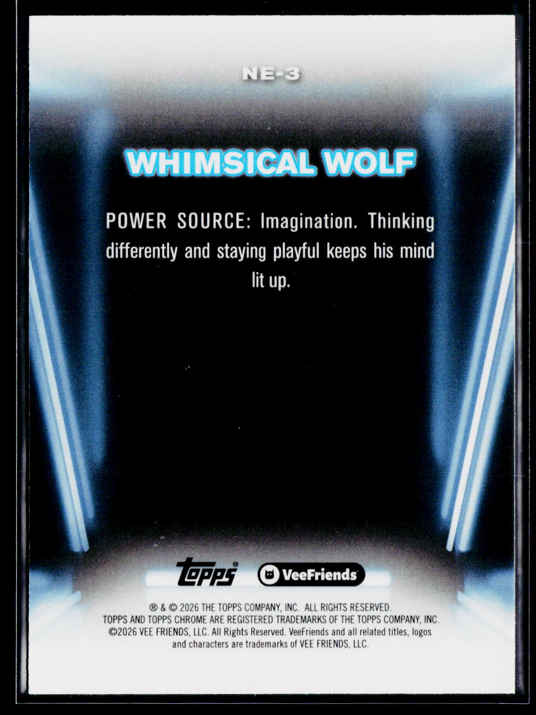 2026 Topps Chrome VeeFriends #NE-3 Whimsical Wolf Neon Lights