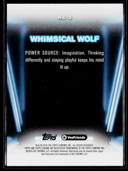 2026 Topps Chrome VeeFriends #NE-3 Whimsical Wolf Neon Lights