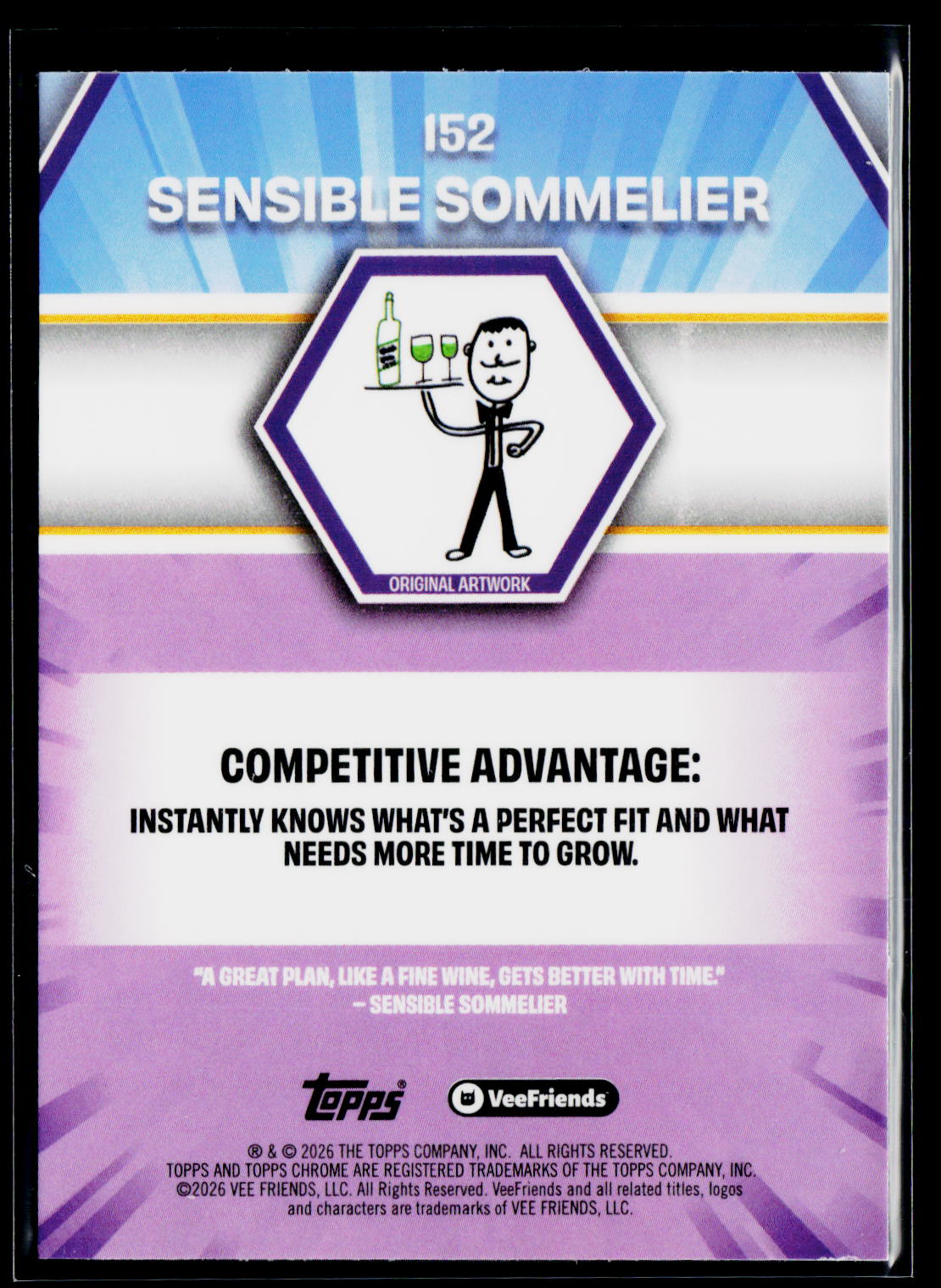 2026 Topps Chrome VeeFriends #152 Sensible Sommelier